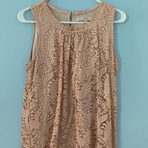 Nude lace (lined) sleeveless top from Loft